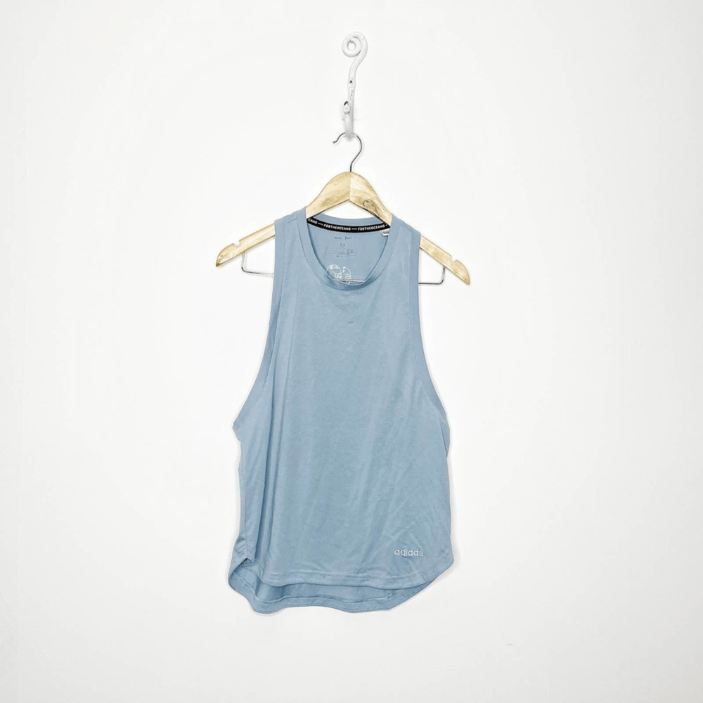 Adidas Parley Muscle tank tactile blue spirit sleeveless womens M medium